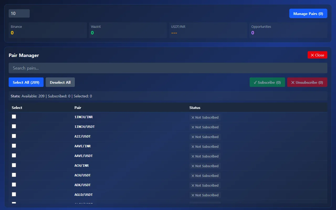 암호화폐 차익거래 모니터