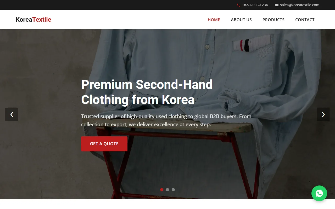 중고 의류 수출 영문 웹사이트